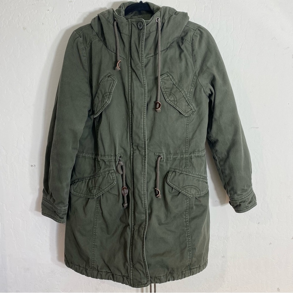 Utility Hooded Jacket Military Grunge Cargo Ranger Green